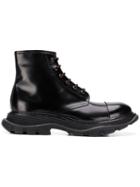 Alexander Mcqueen Oversized Sole Combat Boots - Black