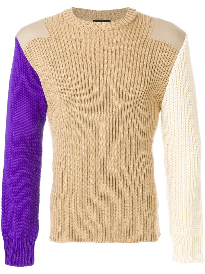 Calvin Klein 205w39nyc Ribbed Patchwork Jumper - Nude & Neutrals