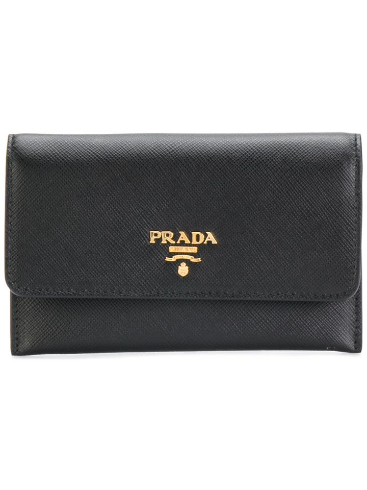 Prada Flap Purse With Cardholder - Black