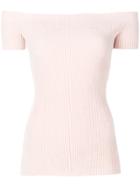 Helmut Lang Seamless Off The Shoulder Top - Pink & Purple