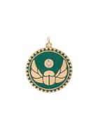 Foundrae 18kt Gold Protection Petite Diamond Charm Necklace - Green