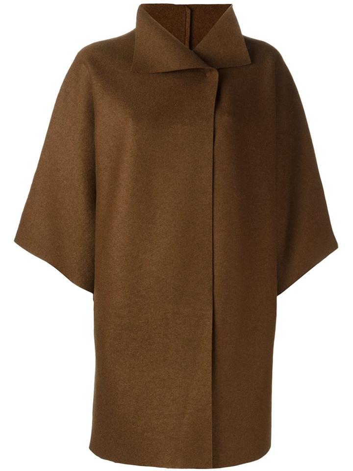 Harris Wharf London Bell-sleeve Coat, Women's, Size: Small, Brown, Virgin Wool