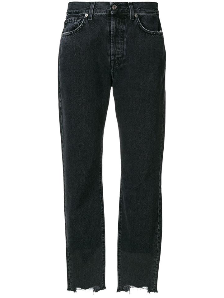 7 For All Mankind Josefina Cropped Jeans - Black