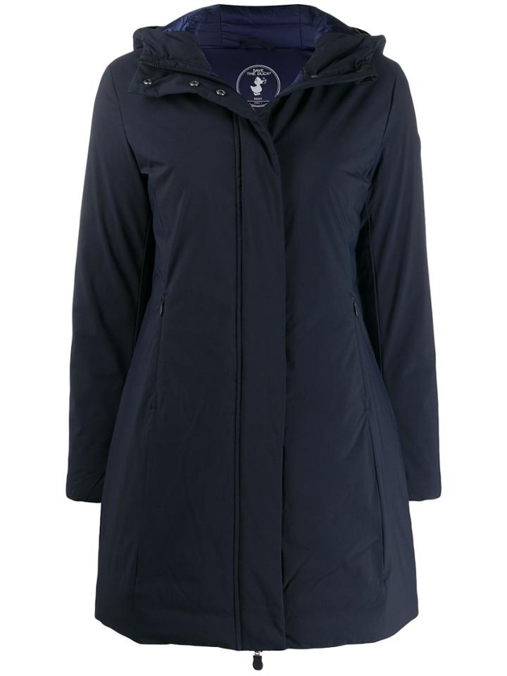 Save The Duck Logo Hooded Raincoat - Blue