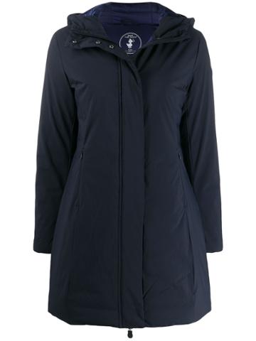 Save The Duck Logo Hooded Raincoat - Blue