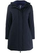 Save The Duck Logo Hooded Raincoat - Blue