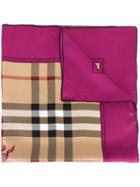 Burberry Classic Check Scarf, Women's, Pink/purple, Silk