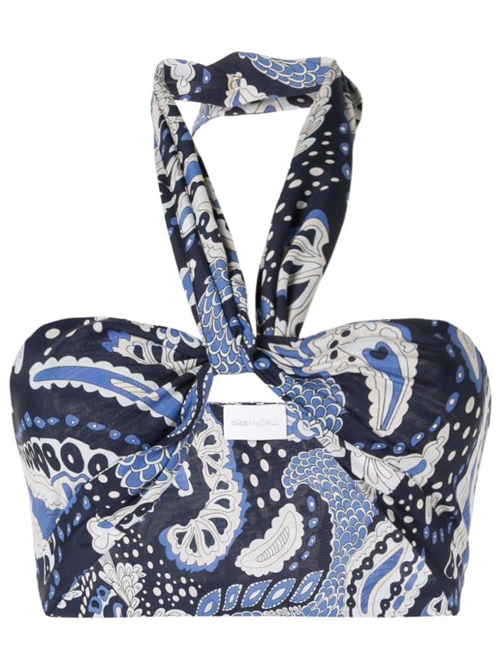 Alice Mccall Paisley Halterneck Bandeau Top - Blue