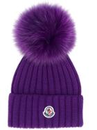 Moncler Pompom Detail Hat - Purple