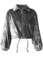 Opening Ceremony Quilted Bomber Jacket, Women's, Size: 2, Grey, Cotton/viscose/polyester/cupro