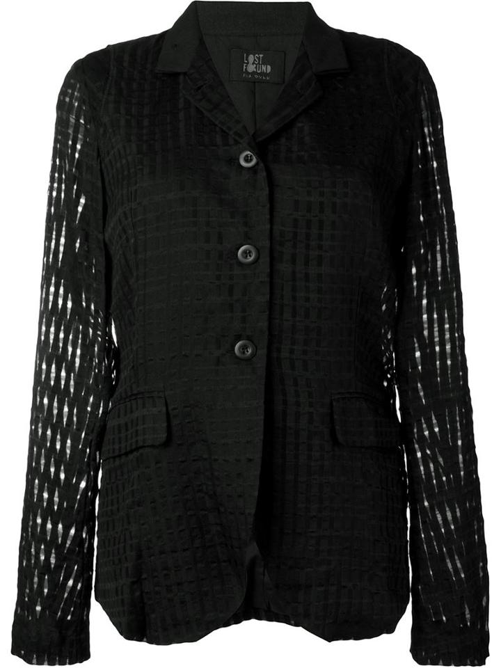Lost & Found Ria Dunn Check Jacquard Blazer