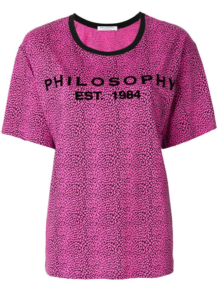 Philosophy Di Lorenzo Serafini Printed Logo T-shirt - Pink & Purple