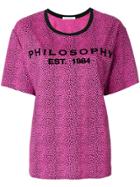 Philosophy Di Lorenzo Serafini Printed Logo T-shirt - Pink & Purple