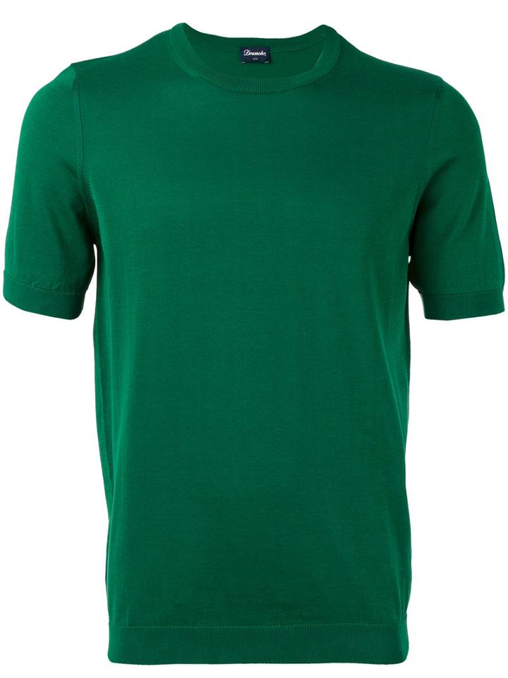 Drumohr Shortsleeved Jumper, Men's, Size: 52, Green, Cotton
