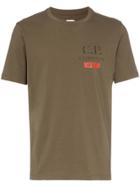 Cp Company Cp Logo Ss Tee Brn - Green