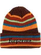 Supreme Bright Stripe Beanie Hat - Brown