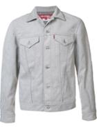 Junya Watanabe Comme Des Garçons Man Denim Jacket, Men's, Size: Large, Grey, Cotton/artificial Leather/nylon