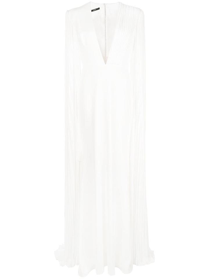 Alex Perry Plunge Cape Gown - White