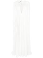 Alex Perry Plunge Cape Gown - White