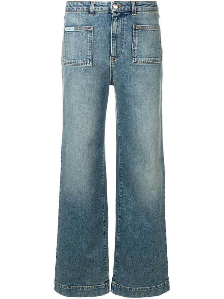 Alexa Chung Cropped Straight Jeans - Blue