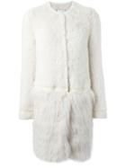 Yves Salomon Mink And Marmot Fur Hem Coat