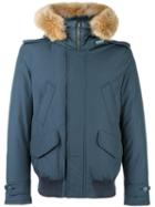 Woolrich Hooded Zip Up Jacket, Men's, Size: Medium, Grey, Cotton/feather Down/polyamide/coyote Fur