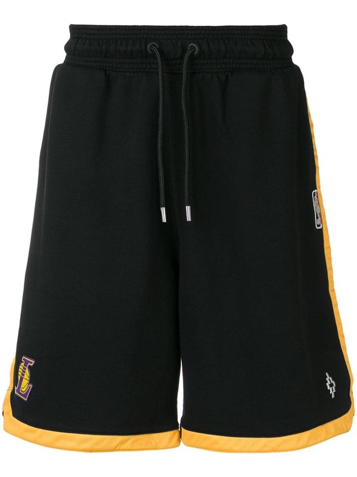 Marcelo Burlon County Of Milan L.a. Lakers Logo Tape Shorts - Black