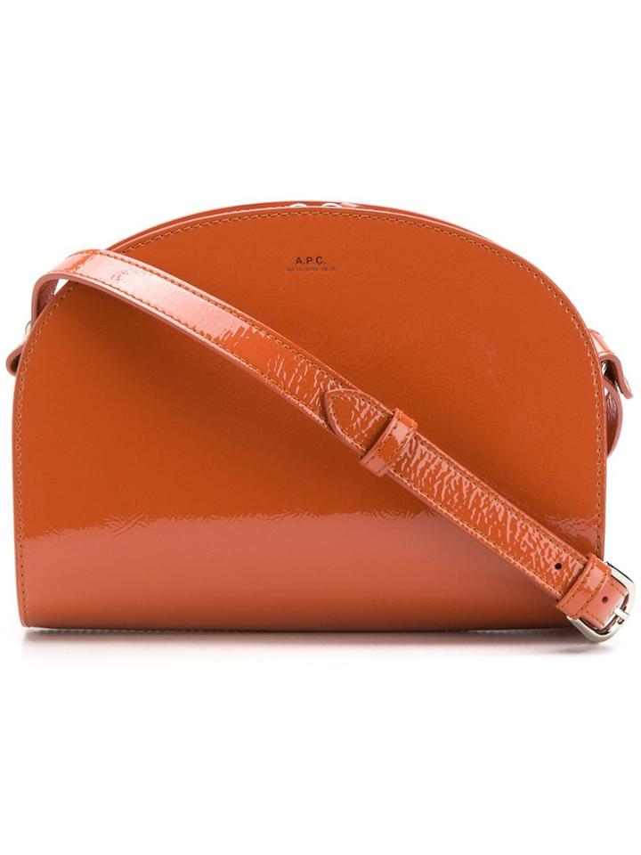 A.p.c. Logo Stamped Crossbody Bag - Orange