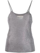 Zadig & Voltaire Rhinestone Deep V-neck Vest - Grey
