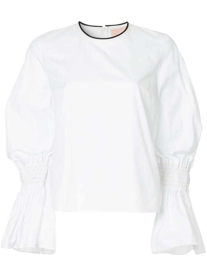 Roksanda Ruched Sleeve Top - White