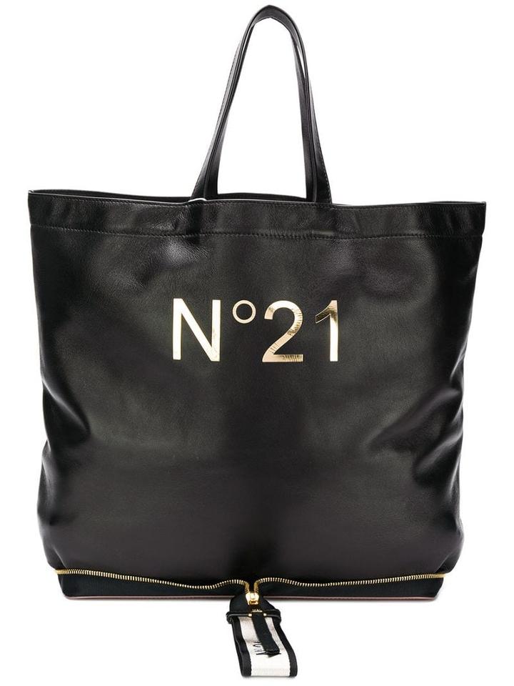 Nº21 Logo Print Foldable Tote - Black