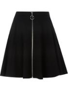 Jeremy Scott Front Zip Mini Skirt, Women's, Size: 42, Black, Polyester