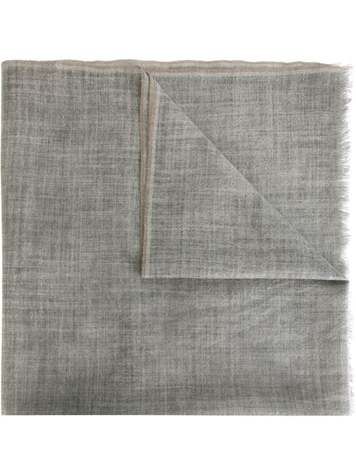 Eleventy Woven Scarf, Men's, Grey, Silk/cashmere/wool