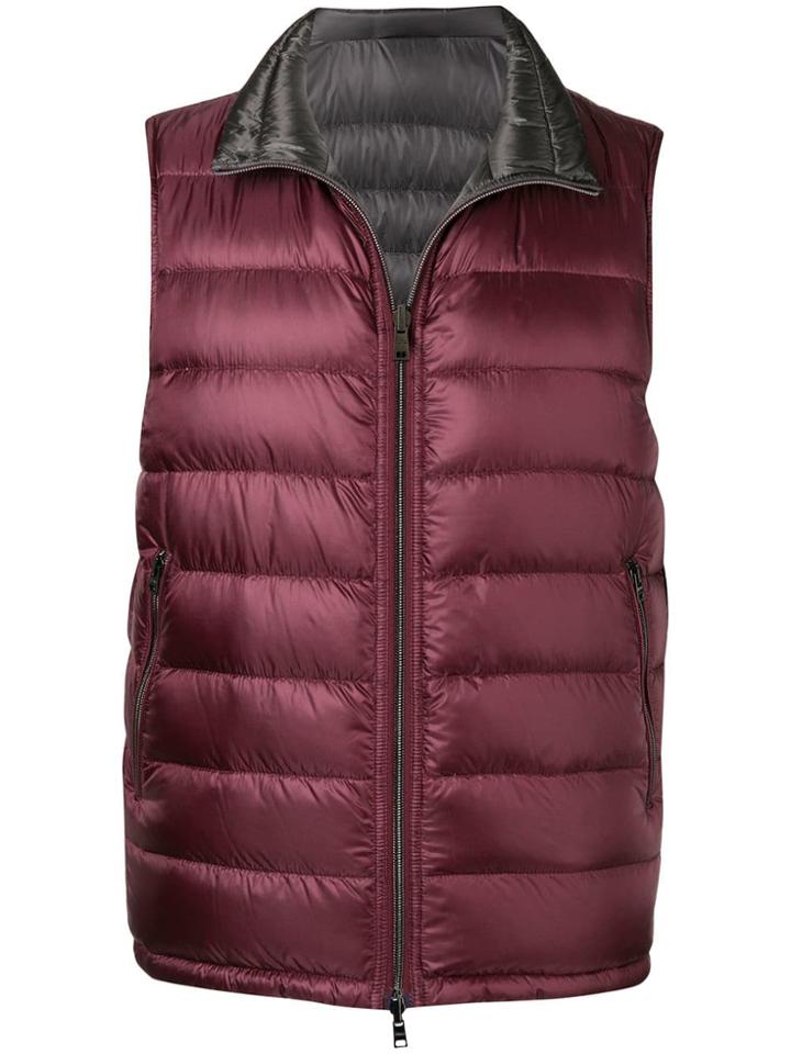 Herno Zipped Padded Vest - Pink & Purple