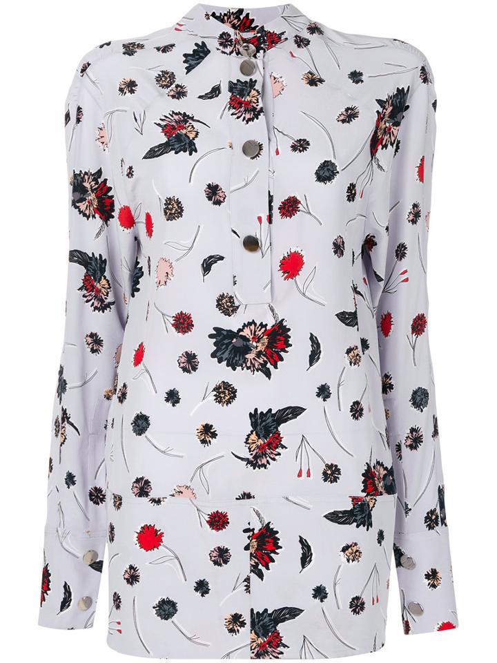 Marni - Dandelion Print Blouse - Women - Silk - 44, Pink/purple, Silk