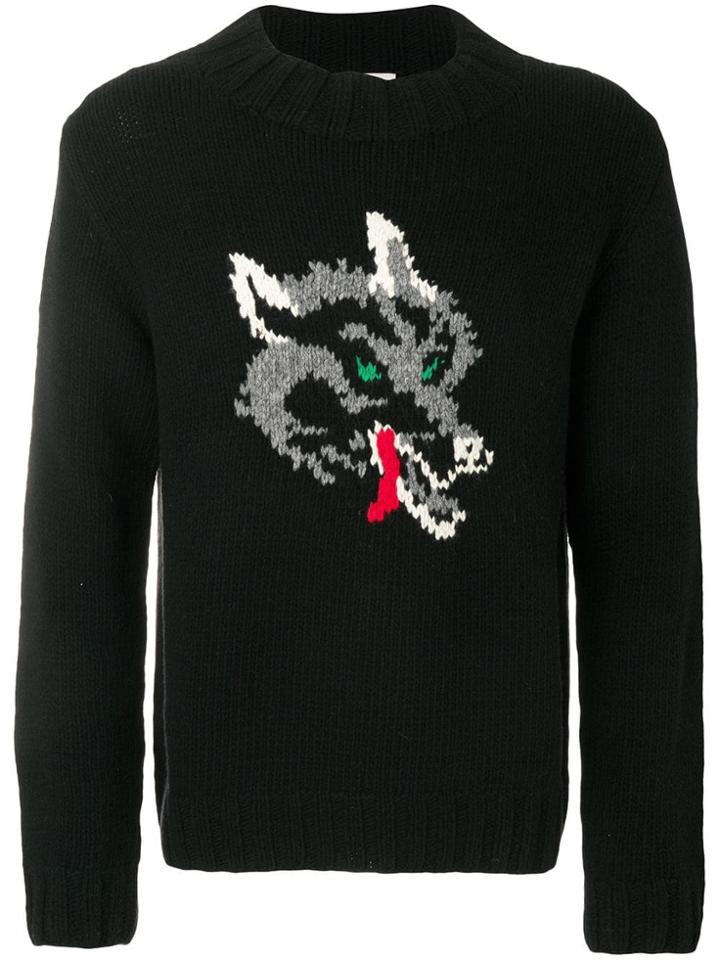 Ymc Wolf Intarsia Jumper - Black