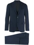 Lardini Two Piece Slim-cut Suit, Men's, Size: 50, Blue, Wool/viscose/cupro/polyester