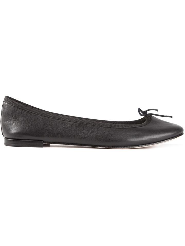 Repetto Bow Detail Ballerinas, Women's, Size: 36.5, Black, Calf Leather