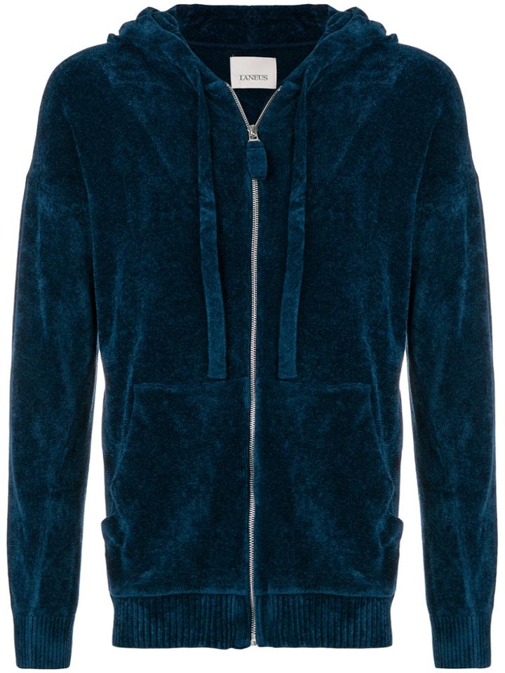 Laneus Zipped Hoodie - Blue