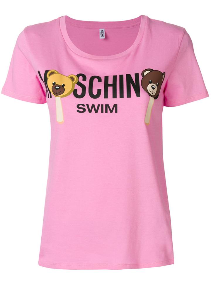 Moschino Swim Bear T-shirt - Pink & Purple