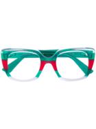 Gucci Eyewear Signature Logo Stripe Glasses - Green