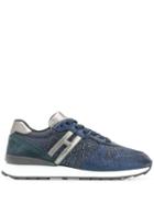 Hogan Metallic Logo Sneakers - Blue