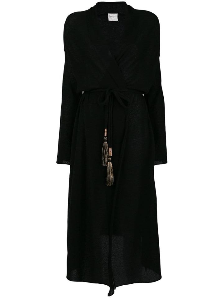 Forte Forte Asymmetric Long Knitted Top - Black