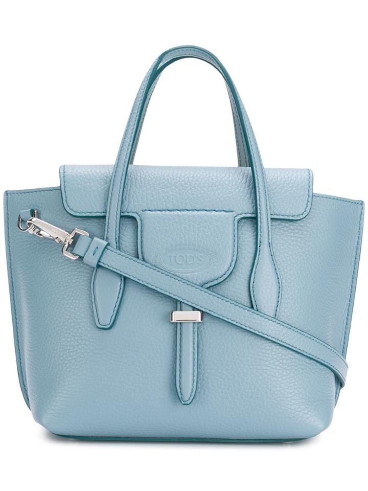 Tod's Engraved Logo Tote - Blue