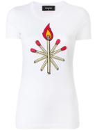 Dsquared2 Fire Match Print T-shirt - White