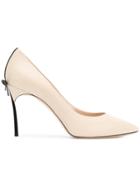 Casadei Blade Bow Embellished Pumps - Nude & Neutrals