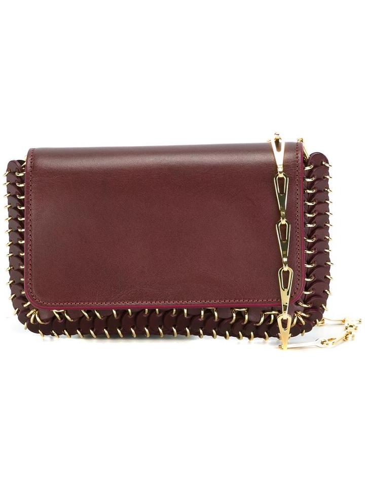 Paco Rabanne Chainmail Trim Clutch, Women's, Pink/purple