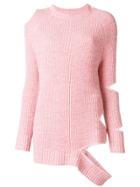 Zoe Jordan Cut-out Ribbed Jumper - Pink & Purple