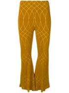 Circus Hotel Geometric Patterned Flared Trousers - Yellow