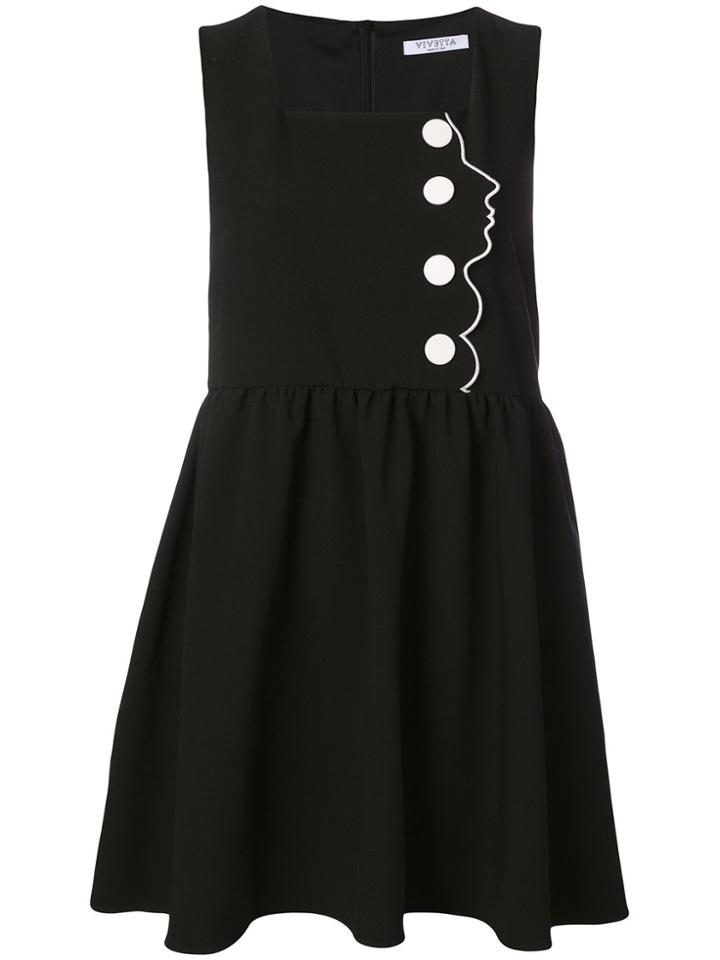 Vivetta Button-detail Flared Mini Dress - Black